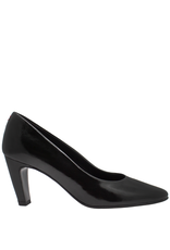 Halmanera Halmanera H49D Black Glaze Mid Heel Pump 4008
