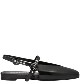 Halmanera Halmanera H49L Black Glaze Sling Mary Jane Flat 4014