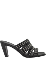 Halmanera Halmanera H49P Black Mule Sandal With Straps 4016