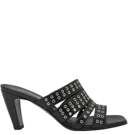 Halmanera Halmanera H49P Black Mule Sandal With Straps 4016
