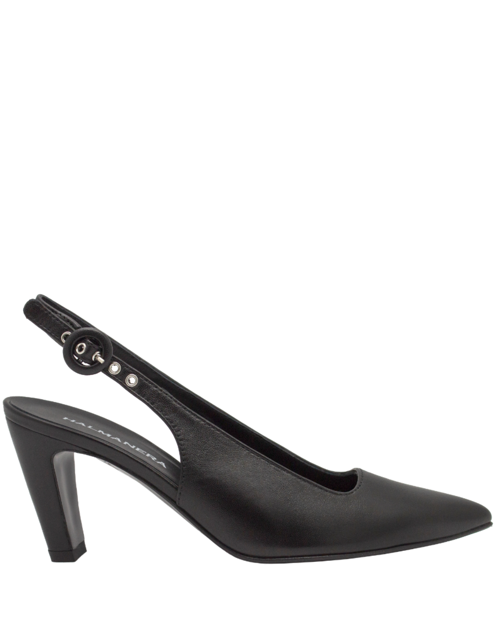 Halmanera Halmanera H49W Black  Sling Back Pump 4020