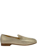 MaraBini MaraBini M12L Gold Loafer With Woven Leather 1020