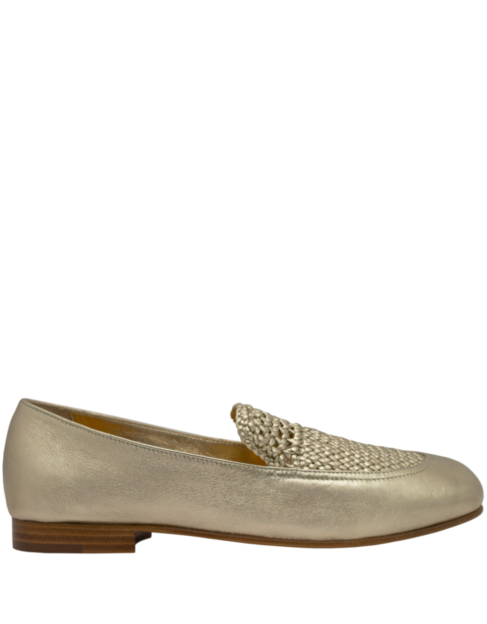 MaraBini MaraBini M12L Gold Loafer With Woven Leather 1020