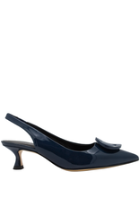 MaraBini MaraBini M12O Blue Point Toe Kitten Heel Sling 1022