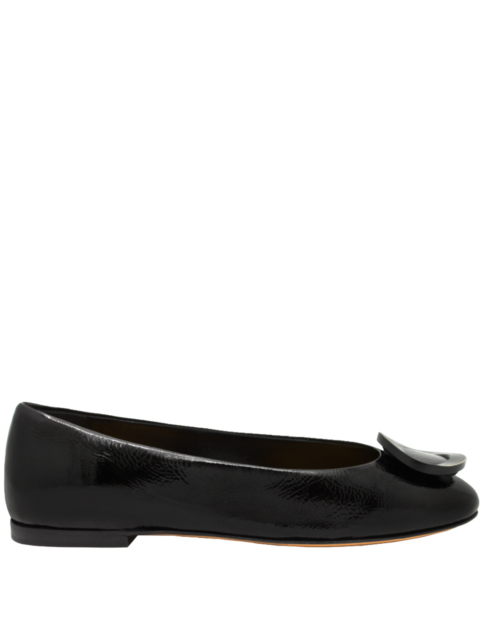MaraBini MaraBini M12T Black Round Toe Ballerina With Ornament 1026