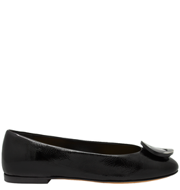 MaraBini MaraBini M12T Black Round Toe Ballerina With Ornament 1026