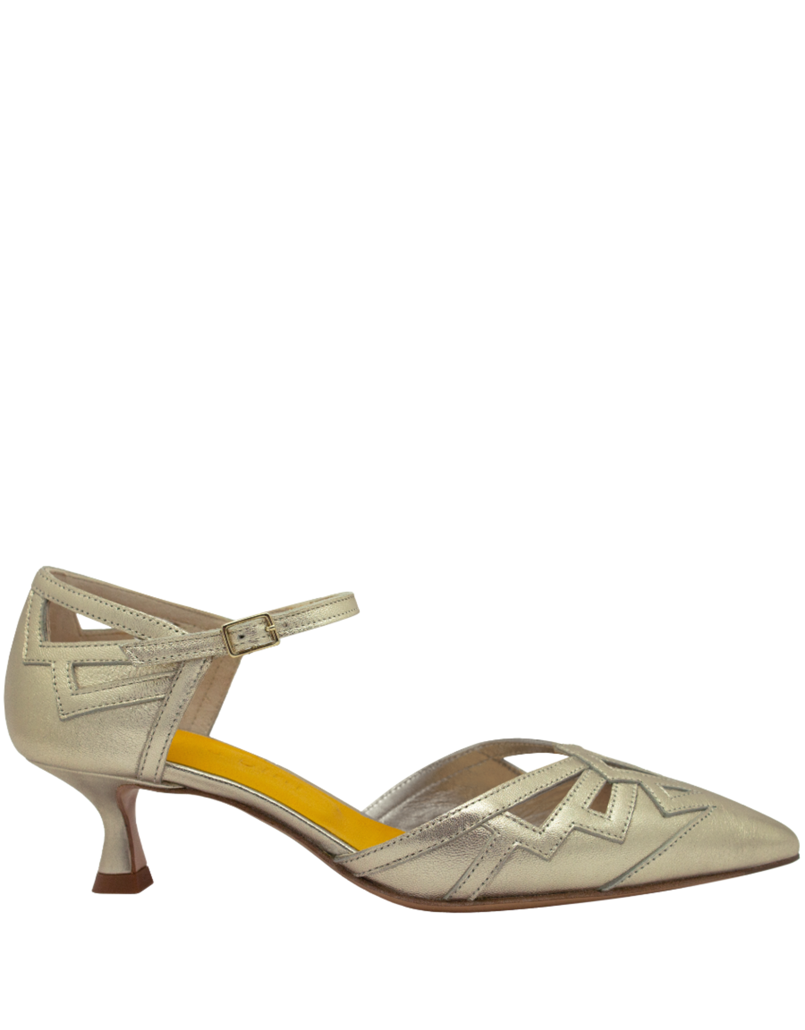 MaraBini MaraBini M13A Gold Mary Jane Point Toe 1030
