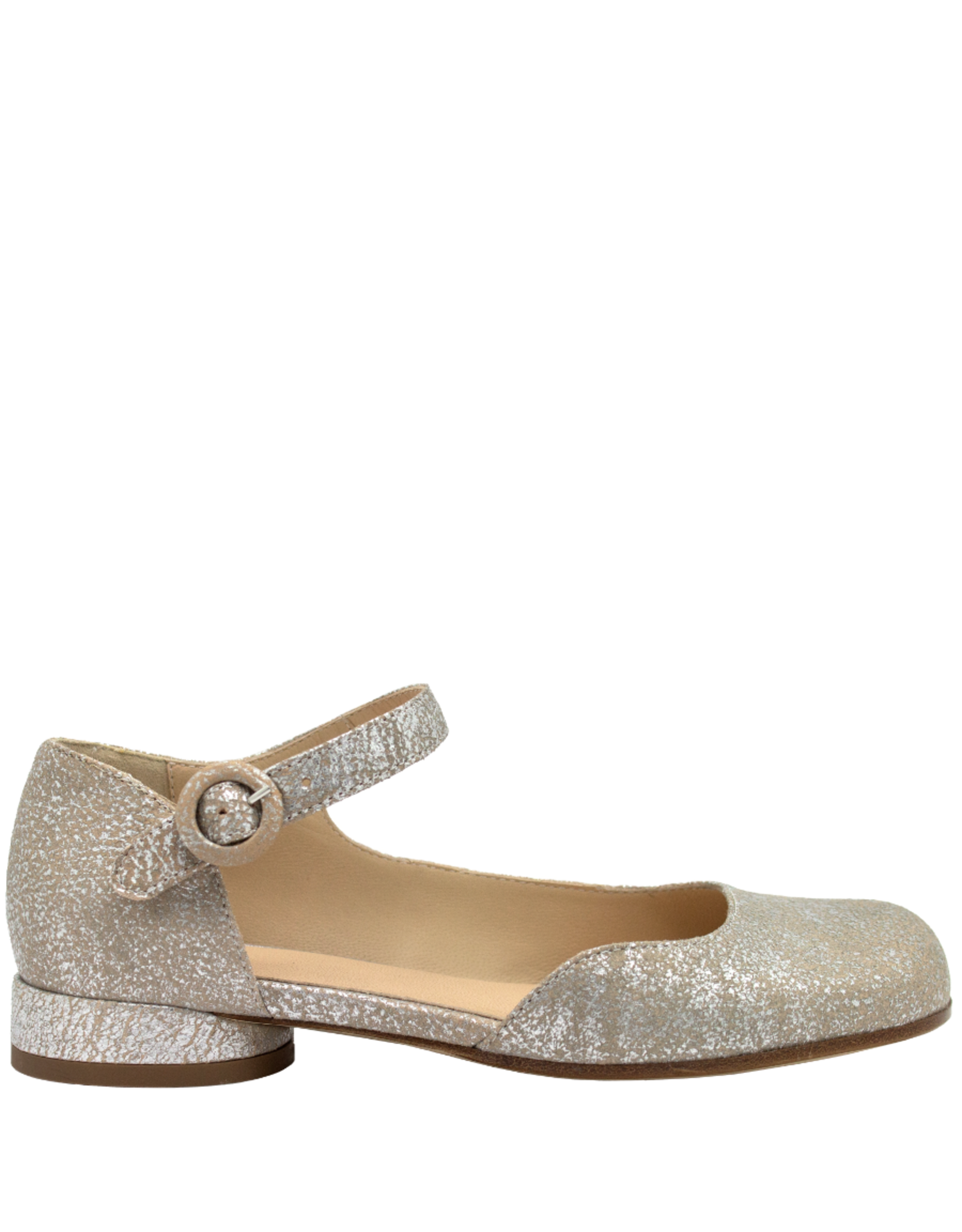 Now Now N45R Silver Asymmetric Flat Mary Jane 9143