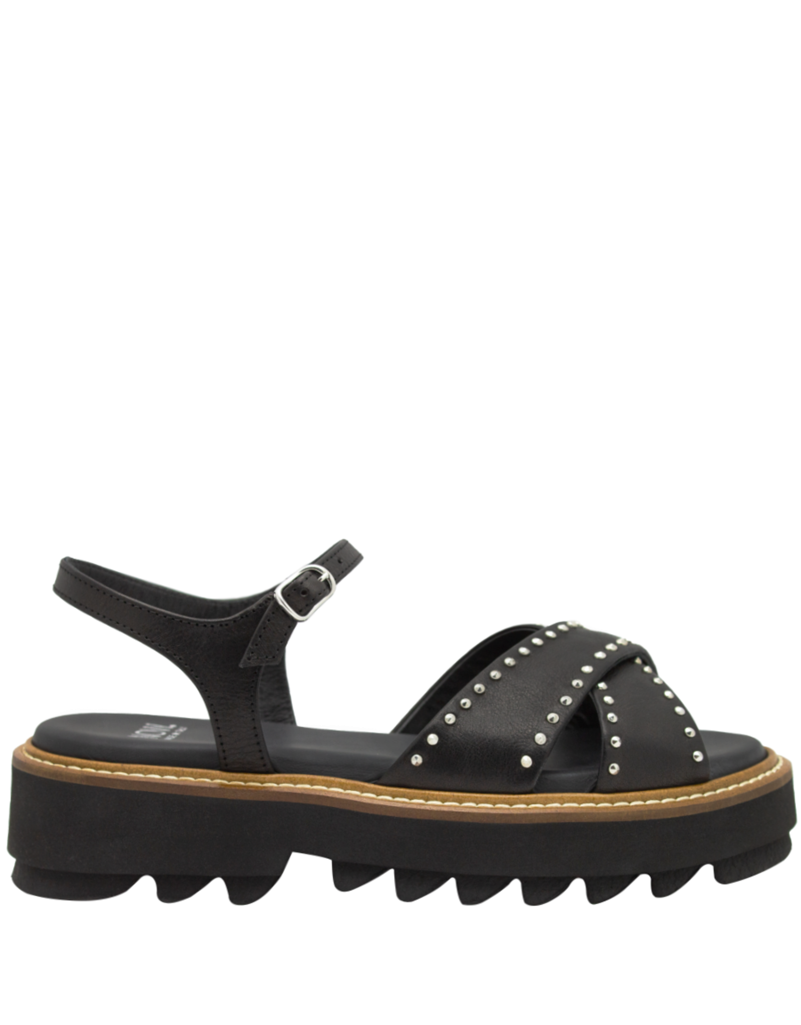 Now Now N46G Black Buckled Tread Sole 9174