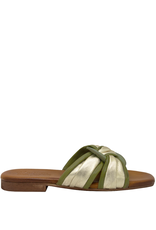 Nuova Nuova N2E Green With Gold Cross Over Mule 5054
