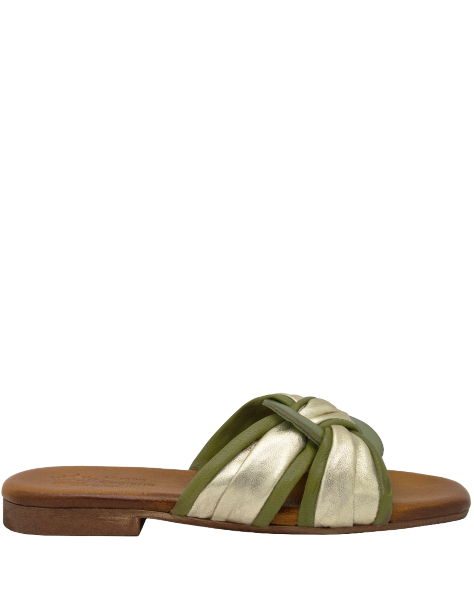 Nuova Nuova N2E Green With Gold Cross Over Mule 5054