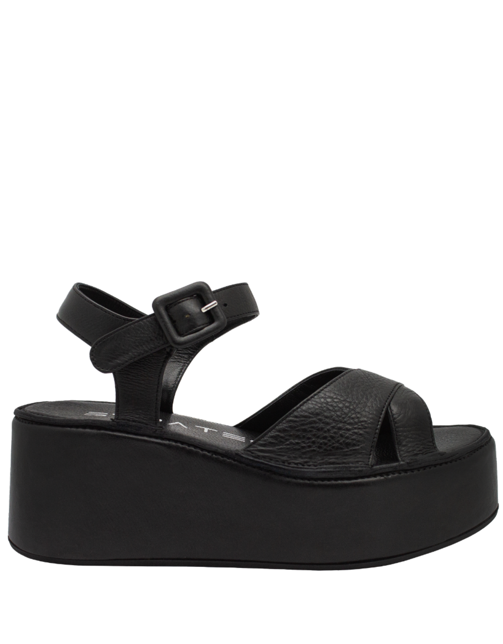 Strategia Strategia EI59F  Black Buckled Platform Sandal 5853