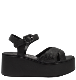 Strategia Strategia EI59F  Black Buckled Platform Sandal 5853