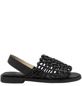Ixos IS72K Black Flat Lace Detail Sandal 4040