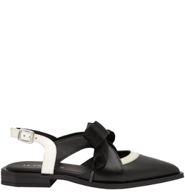 LeBohemien LeBohemien B2Q Black Sling Flat With Ribbon 1810