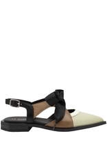 LeBohemien LeBohemien B2R Cream Sling Flat With Ribbon 1830