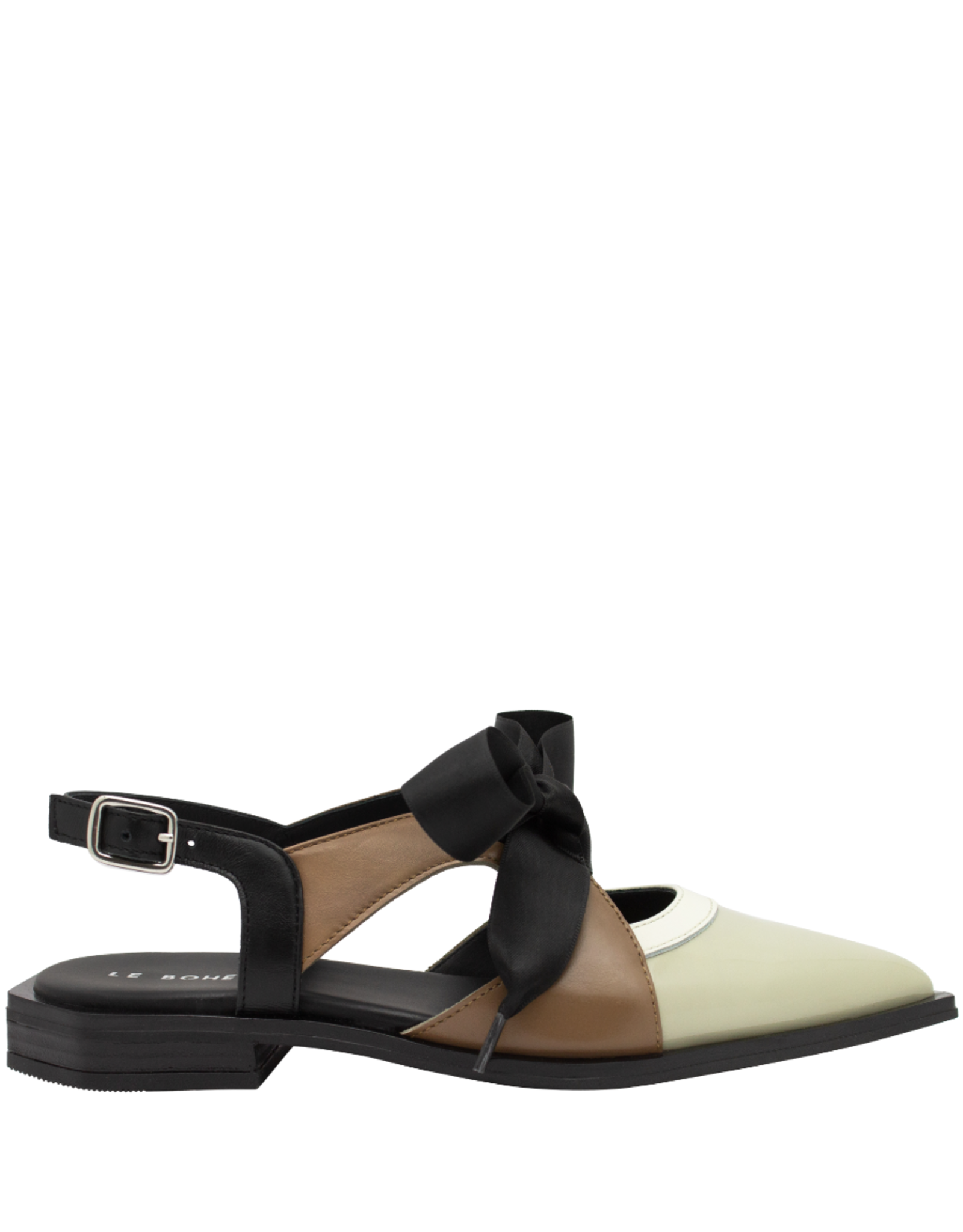 LeBohemien LeBohemien B2R Cream Sling Flat With Ribbon 1830