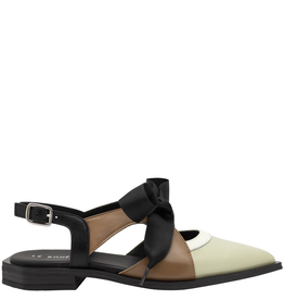 LeBohemien LeBohemien B2R Cream Sling Flat With Ribbon 1830