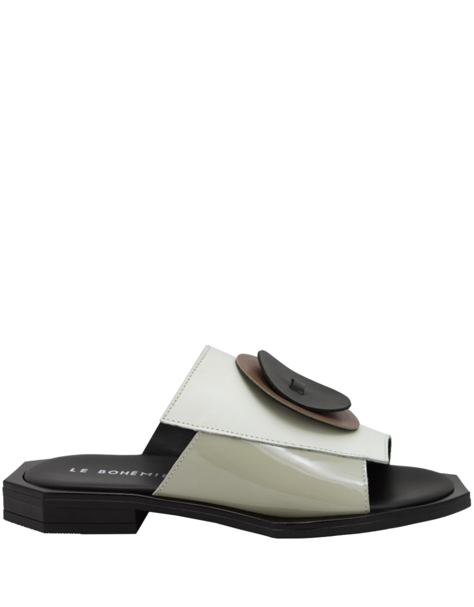 LeBohemien LeBohemien B3 Latte/Cream Button Mule 2140