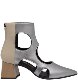 OtherWoman OW1H Silver Cut Out Ankle Boot 1051