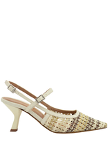 Chantal Ch1D Ivory Multi Woven Point Toe Sling 2551