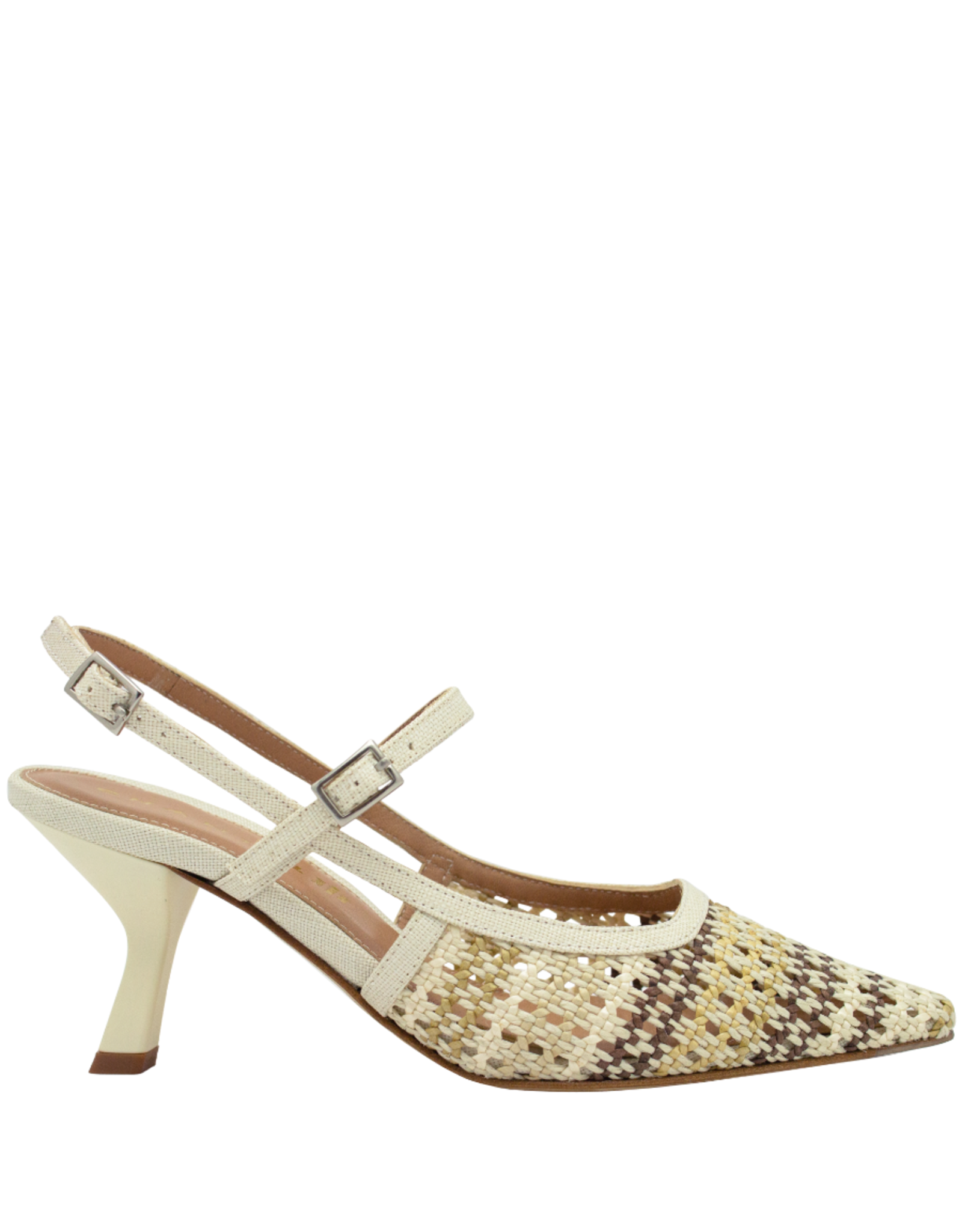 Chantal Ch1D Ivory Multi Woven Point Toe Sling 2551