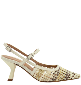 Chantal Ch1D Ivory Multi Woven Point Toe Sling 2551