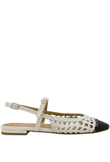 Chantal Ch1K Milk/Black Woven Sling Mary Jane 2623
