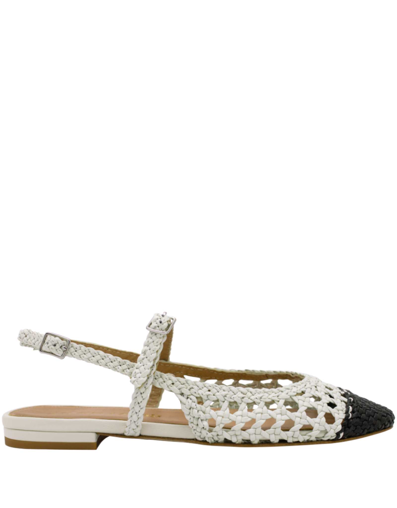 Chantal Ch1K Milk/Black Woven Sling Mary Jane 2623