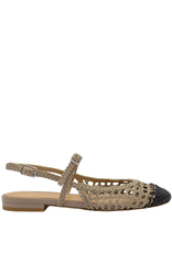 Chantal Chantal Ch1M Taupe/Black Woven Sling Mary Jane 2623