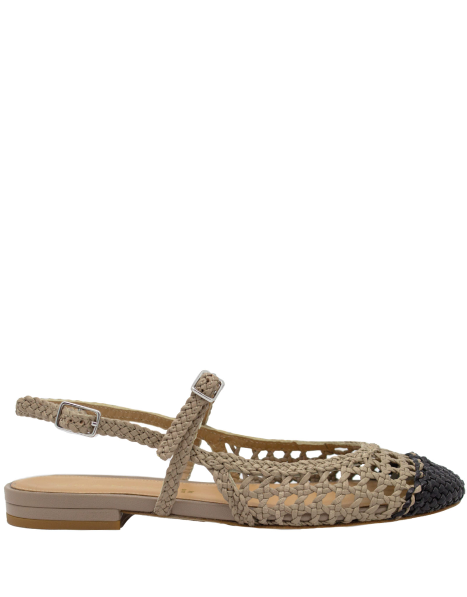 Chantal Chantal Ch1M Taupe/Black Woven Sling Mary Jane 2623