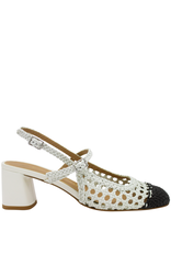 Chantal Chantal Ch1P Milk/Black Woven Sling With Heel 2625