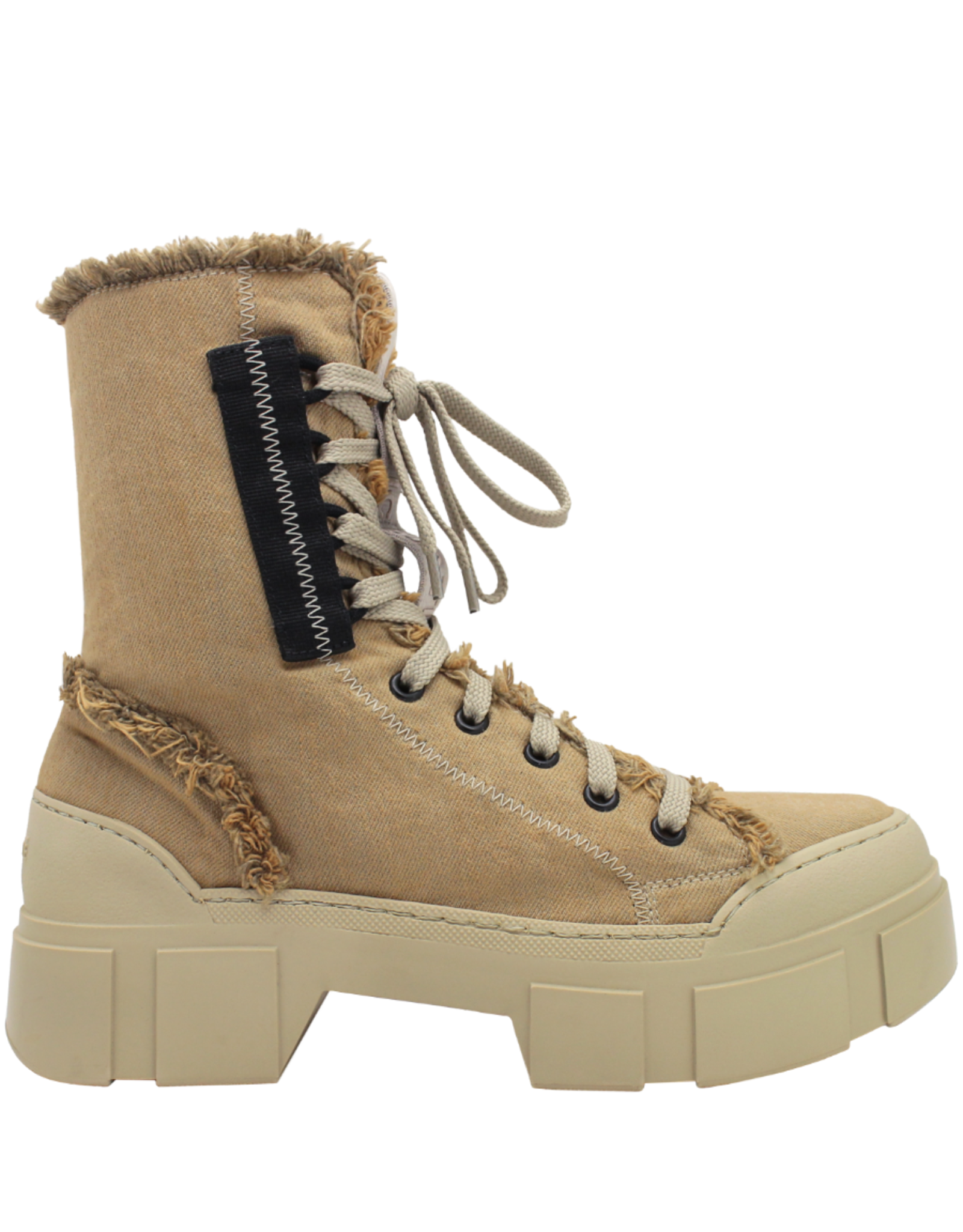 VicMatie VM81A Beige Canvas Lace-Up 3006