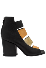 LeRuemarcel LeRueMarcel LR1X Black/Tan/Ivory Gladiator Heel Sandal 2100