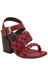 LeRuemarcel LeRuemarcel LR1Y Red Woven Sandal W/Block  Heel 2300