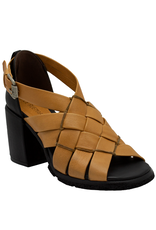 LeRuemarcel LeRuemarcel LR2B Tan Woven Block Sandal 3300