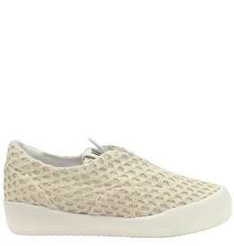 AndiaFora AdiaFora A1E Cream Crochet Flat Slip On Sneakers 1006