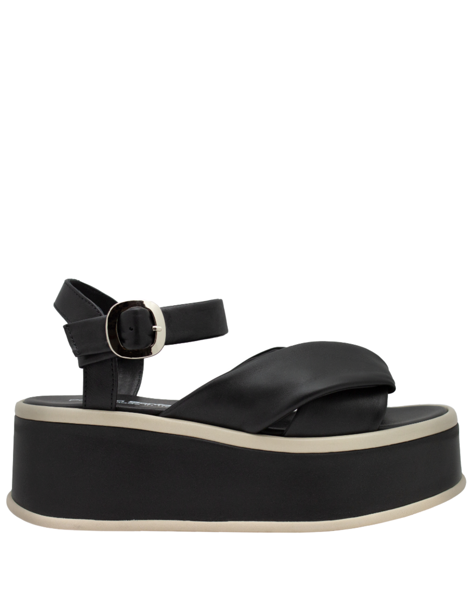PatriziaBonfanti P1P Black Buckled Platform 1004