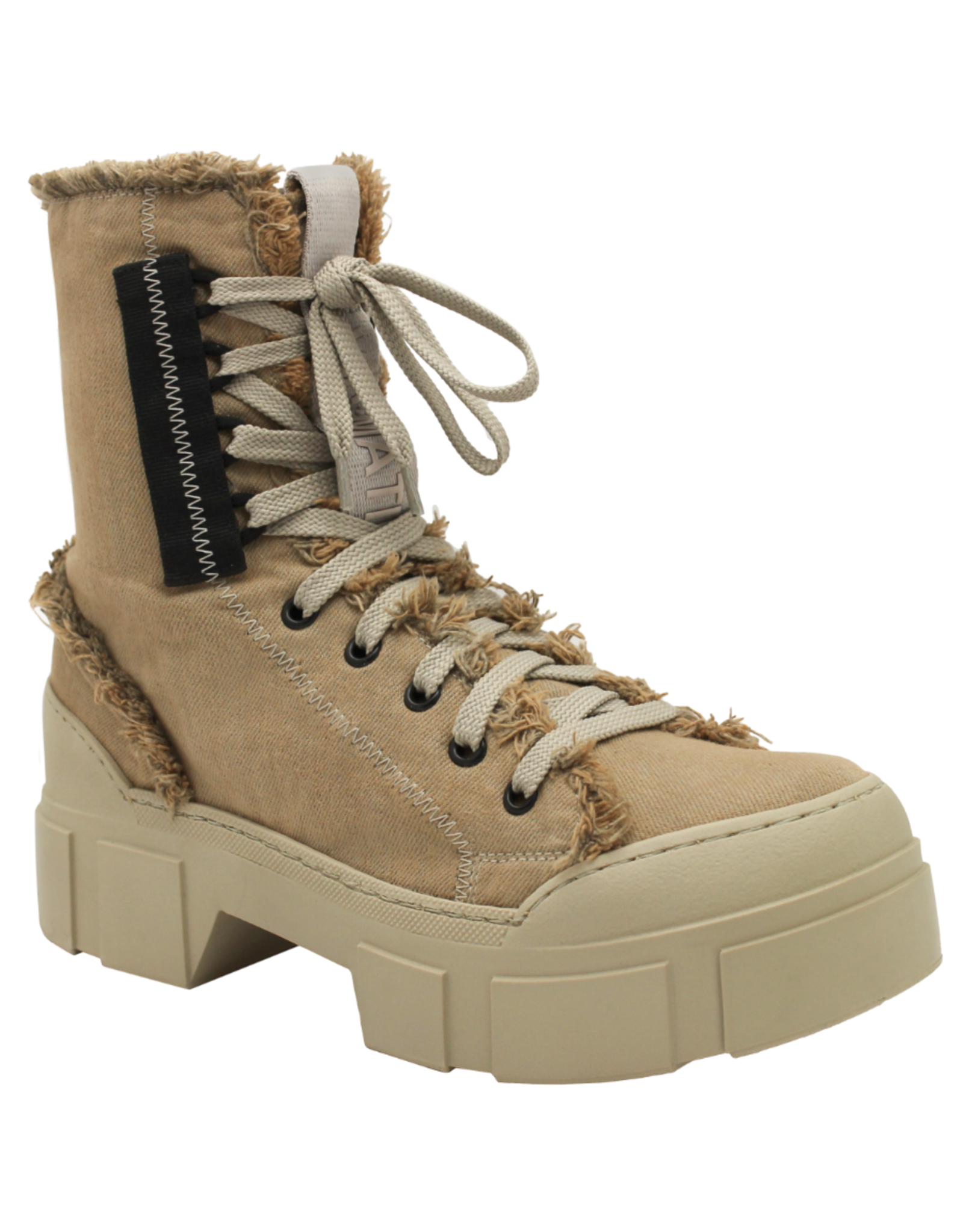 VicMatie VM81A Beige Canvas Lace-Up 3006