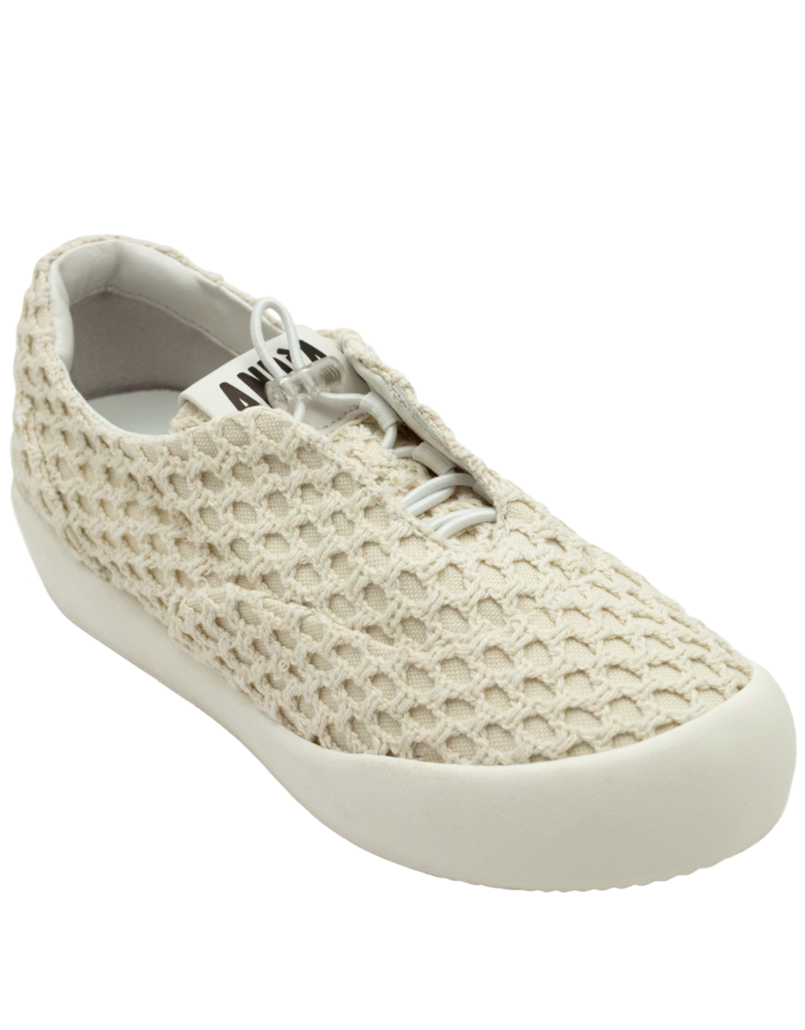 AndiaFora AdiaFora A1E Cream Crochet Flat Slip On Sneakers 1006