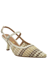 Chantal Ch1D Ivory Multi Woven Point Toe Sling 2551