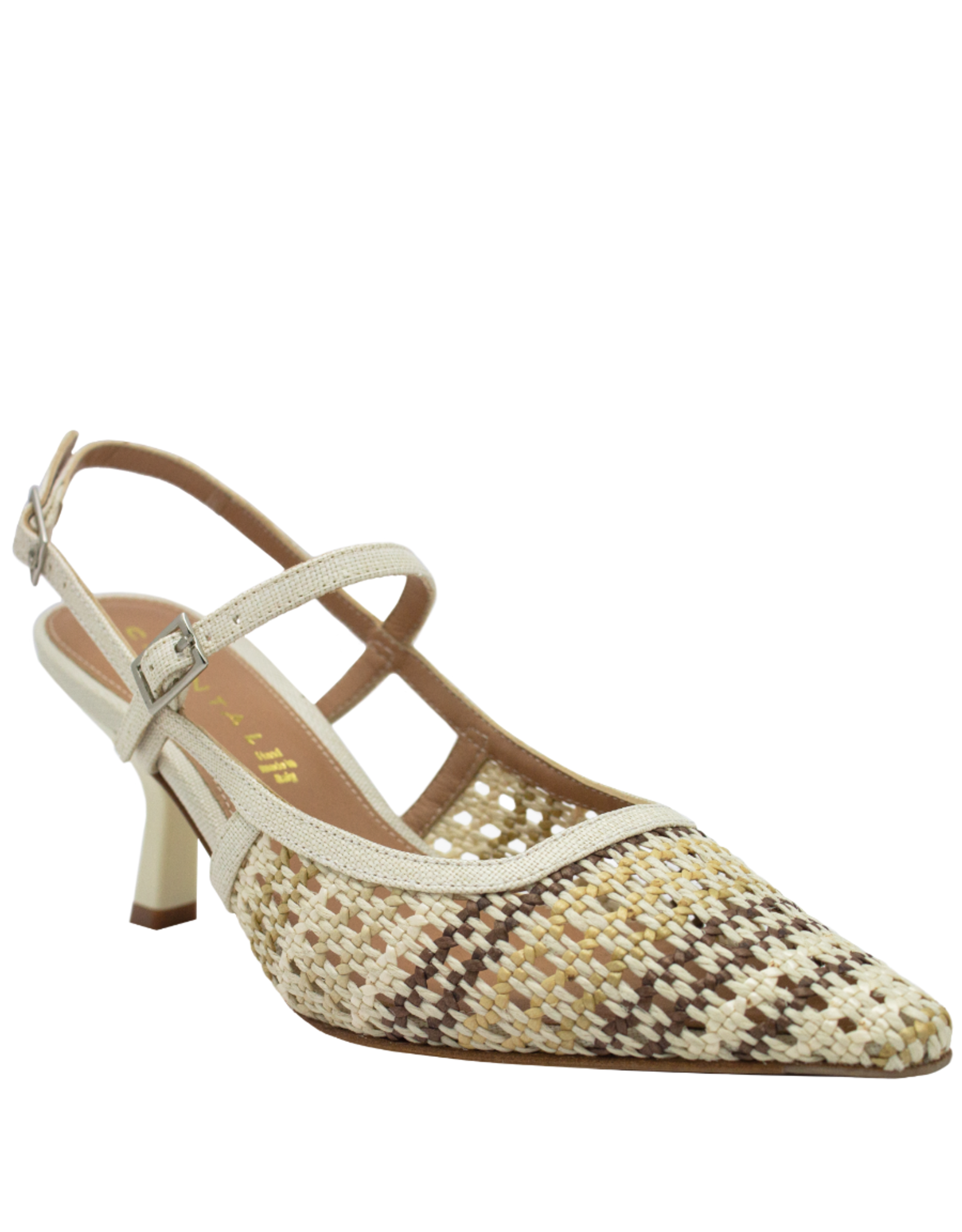 Chantal Ch1D Ivory Multi Woven Point Toe Sling 2551