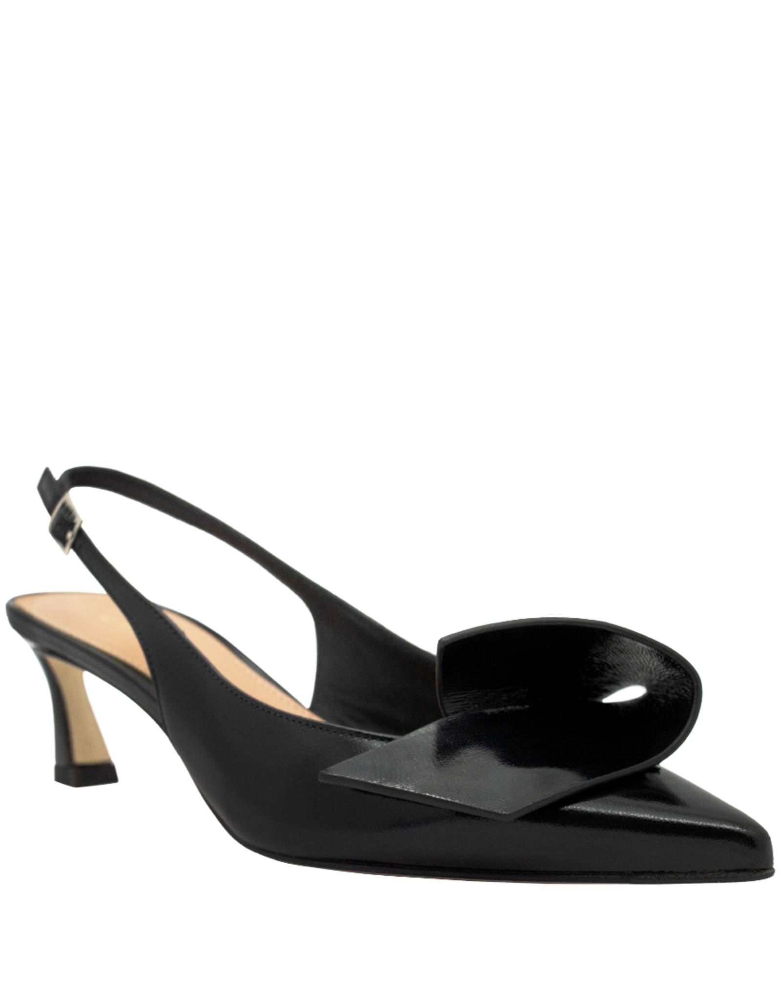 Chantal Chantal Ch1G Black Glaze Point Sling W/Ornament 2554