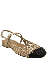 Chantal Ch1L Gold/Black Woven Sling Mary Jane 2623