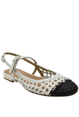 Chantal Ch1K Milk/Black Woven Sling Mary Jane 2623