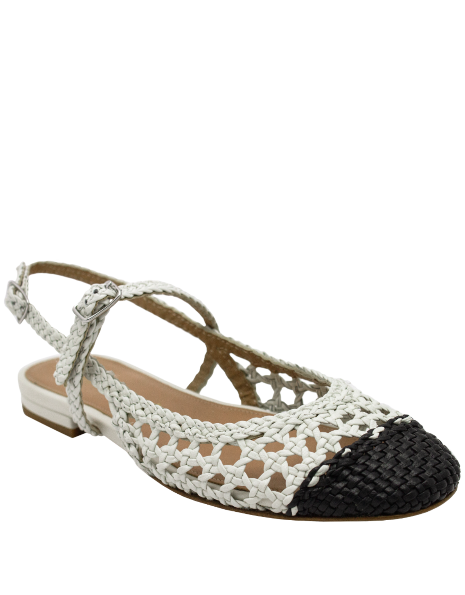 Chantal Ch1K Milk/Black Woven Sling Mary Jane 2623
