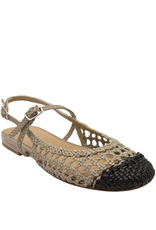 Chantal Chantal Ch1M Taupe/Black Woven Sling Mary Jane 2623