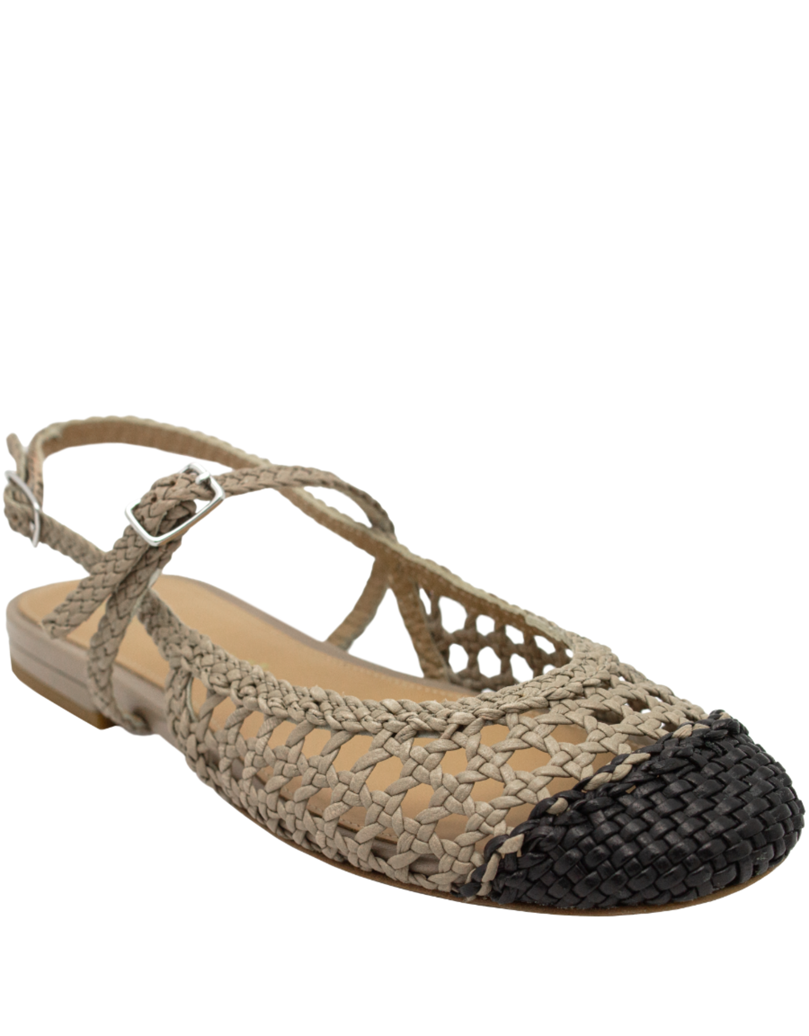 Chantal Chantal Ch1M Taupe/Black Woven Sling Mary Jane 2623