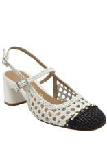 Chantal Chantal Ch1P Milk/Black Woven Sling With Heel 2625