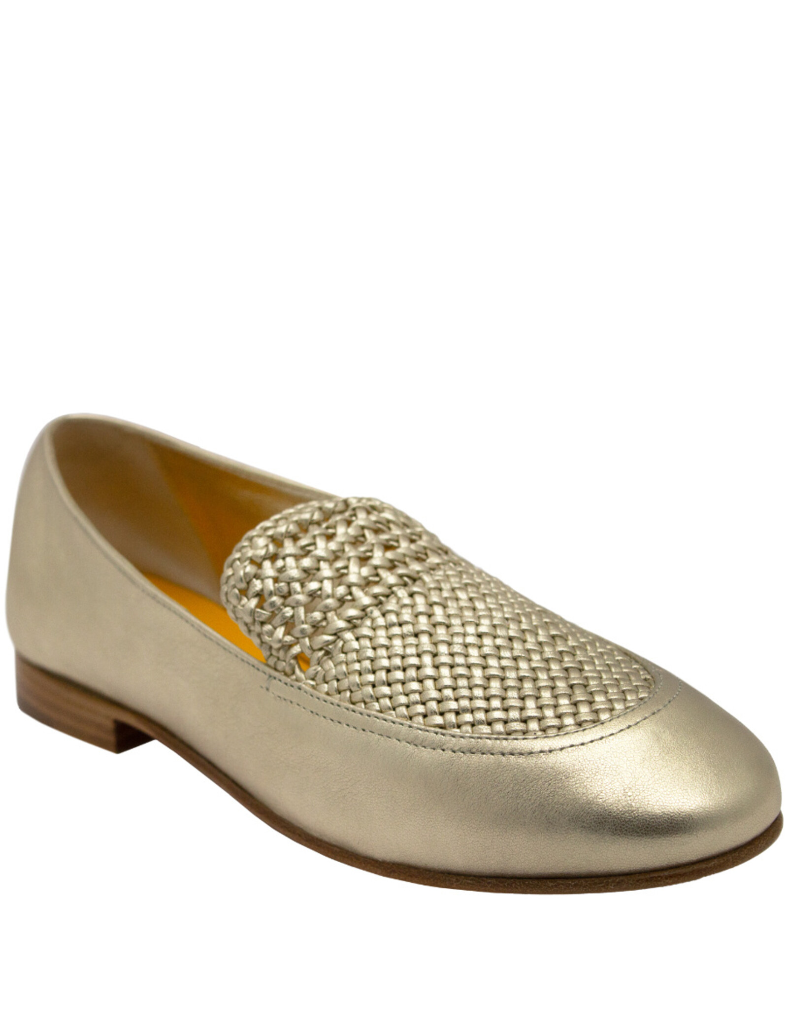 MaraBini MaraBini M12L Gold Loafer With Woven Leather 1020